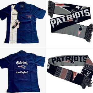 New England Patriots Bowling Shirt & Scarf Gift Set Football NFL